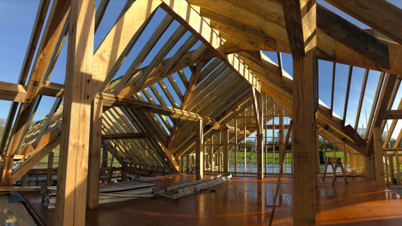 Oak timber building frame