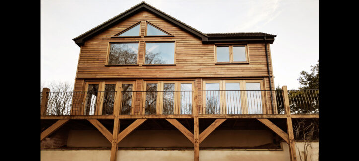 Oak timber building house in Wiltshire UK