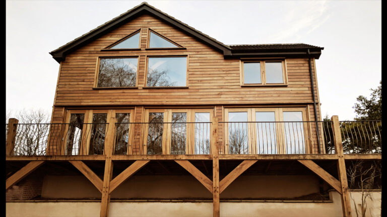Oak timber building house in Wiltshire UK